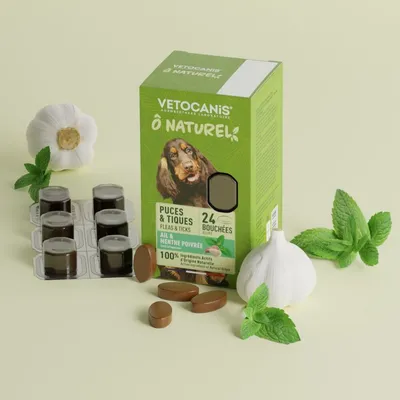Vetocanis, Lot de 3 Compléments alimentaires Puces & Tiques pour Chien