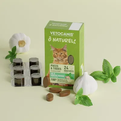 Vetocanis, Lot de 3 Compléments Alimentaires Puces & Tiques pour Chat