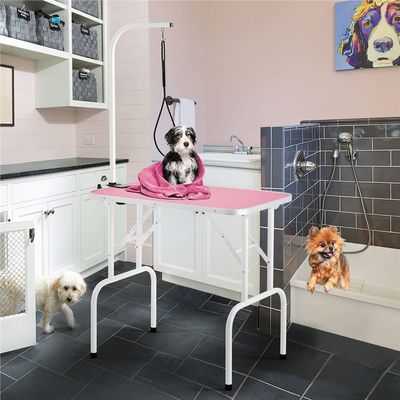 Table De Toilettage Pour Chien Chiot Chat Pliant Rose