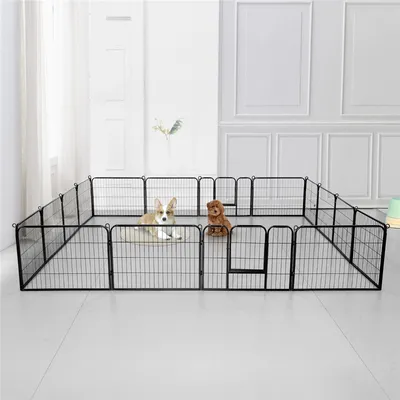 16 Panneaux Parc Enclos Pour Chien Chiot Lapin Rongeur 80 Cm X 60 Cm
