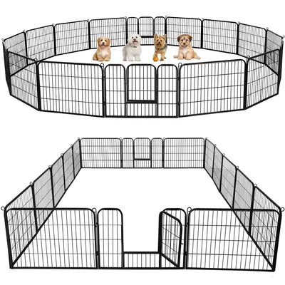 16 Panneaux Parc Enclos Pour Chien Chiot Lapin Rongeur 80 Cm X 60 Cm