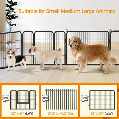 Yaheetech Parc pour Chien à 16 Panneaux