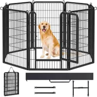 Parc Pour Chien En 8 Panneaux Enclos En Métal Avec Porte 100 Cm