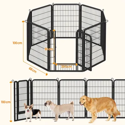 Yaheetech Playpen pour Chien en 8 Panneaux Enclos