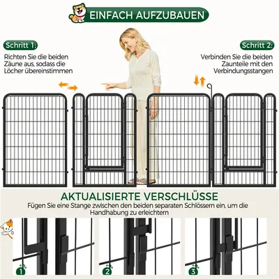 12-teilig Welpenlaufstall Hundelaufstall 100cm hoch