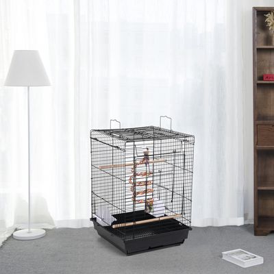 Cage à Oiseaux En Métal Avec Jouet, Corde à Clochette, Perchoirs