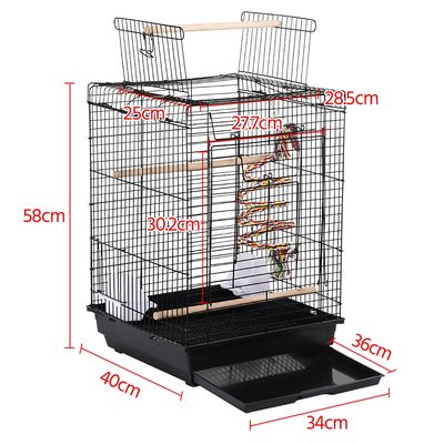 Cage à Oiseaux En Métal Avec Jouet, Corde à Clochette, Perchoirs