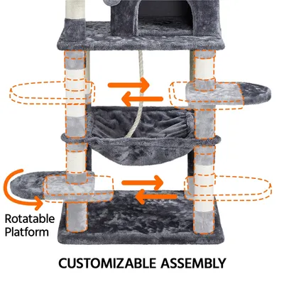 Yaheetech Arbre à Chat en Peluche Douce