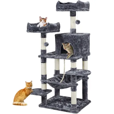 Yaheetech Arbre à Chat en Peluche Douce