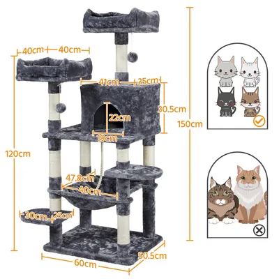 Yaheetech Arbre à Chat en Peluche Douce