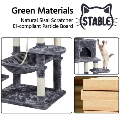 Yaheetech Arbre à Chat en Peluche Douce