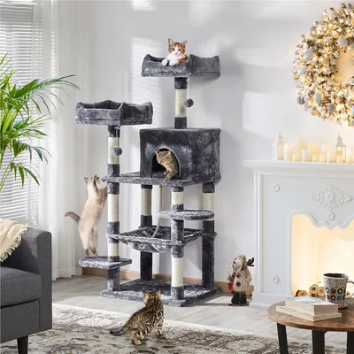 Yaheetech Arbre à Chat en Peluche Douce