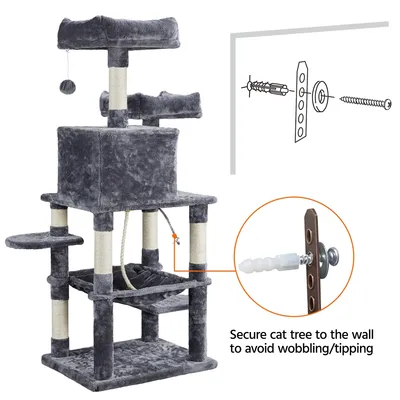 Yaheetech Arbre à Chat en Peluche Douce