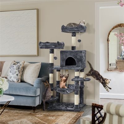 Yaheetech Arbre à Chat en Peluche Douce