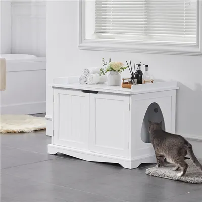 Yaheetech Maison de Toilette pour Chat Meuble Cache Litière