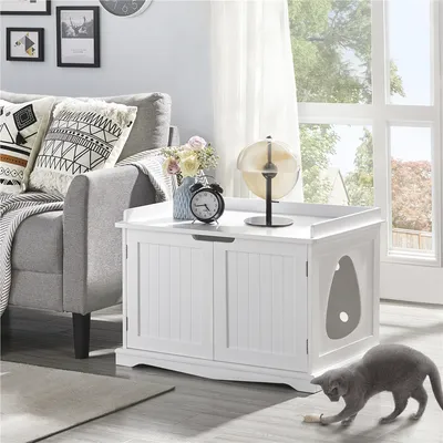 Yaheetech Maison de Toilette pour Chat Meuble Cache Litière