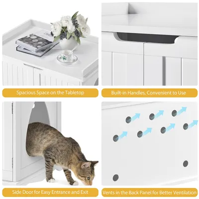 Yaheetech Maison de Toilette pour Chat Meuble Cache Litière