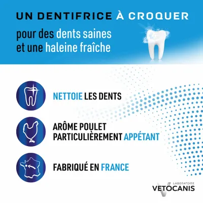 Vetocanis, Dentifrices à croquer pour Chien - Lot de 3 x 30 Comprimés