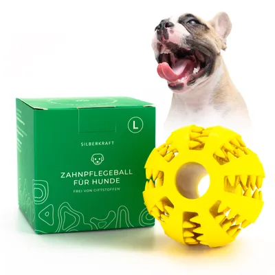 SILBERKRAFT Balle pour chiens avec picots pour soins dentaires SILBERKRAFT Balle pour chiens avec picots pour soins dentaires