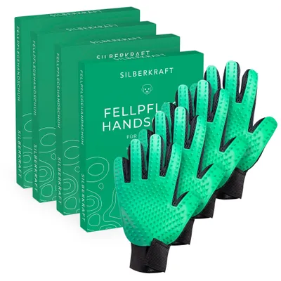 Silberkraft Fellpflegehandschuh für Hund, Katze und Pferd