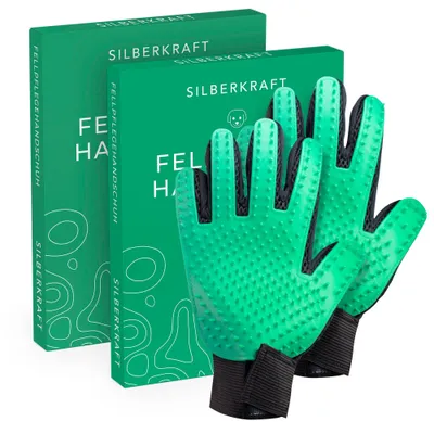 Silberkraft Fellpflegehandschuh für Hund, Katze und Pferd
