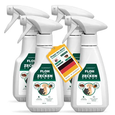 SILBERKRAFT Spray anti-puces et tiques pour chiens et chats SILBERKRAFT Spray anti-puces et tiques pour chiens et chats