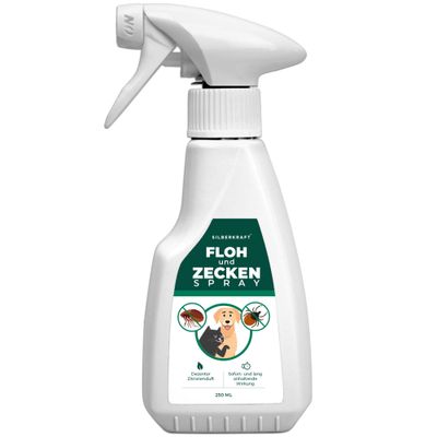 SILBERKRAFT Spray anti-puces et tiques pour chiens et chats