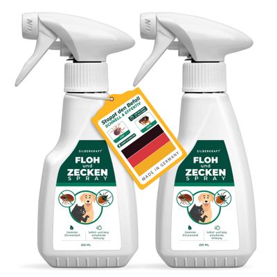 SILBERKRAFT Spray anti-puces et tiques pour chiens et chats