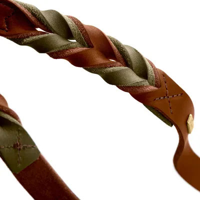 HUNTER Laisse réglable Solid Education Duo, cognac/olive