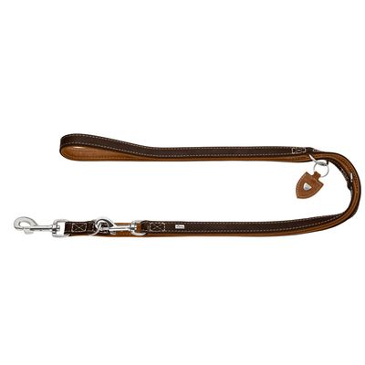 HUNTER Laisse réglable Tara, brun foncé/cognac
