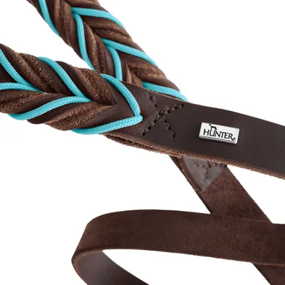 HUNTER Laisse réglable Solid Education Cord, marron foncé/orange