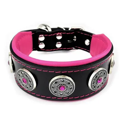 Bestia Custom Dog Gear - Le collier Bijou Noir et Rose Bestia Custom Dog Gear - Le collier Bijou Noir et Rose