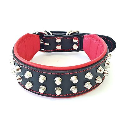 Bestia Custom Dog Gear - Le collier Boston Noir et Rouge