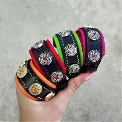 Das handgefertigte Welpenhalsband Bijou.