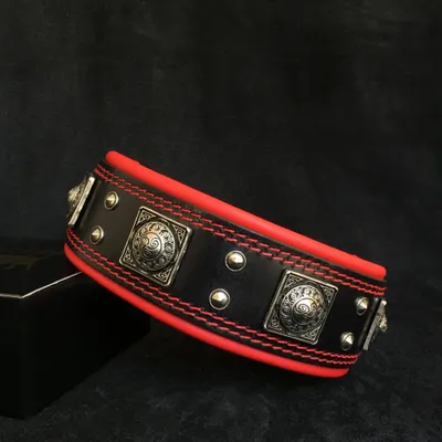 Der Eros Kragen 6,3 cm breit schwarz & rot Der Eros Kragen 6,3 cm breit schwarz & rot