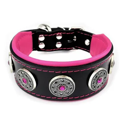 Bestia Custom Dog Gear - Le collier Bijou Noir et Rose Bestia Custom Dog Gear - Le collier Bijou Noir et Rose