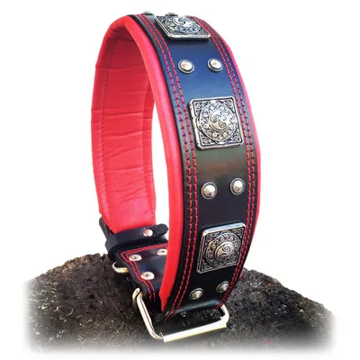 Bestia Custom Dog Gear - Le collier Eros Noir et Rouge Bestia Custom Dog Gear - Le collier Eros Noir et Rouge