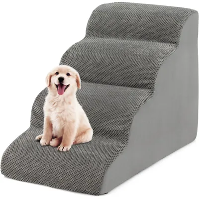 GIANTEX Escalier pour Chien Chat à 3 Marches, en Éponge Haute Densité