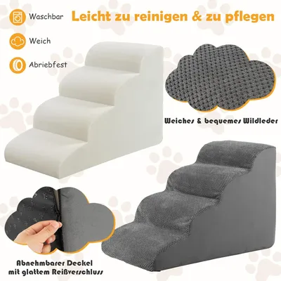 GIANTEX Treppe für Hund Katze in 3 Schritten, in Hochdichte Schwimm
