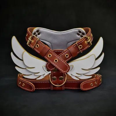 Bestia Custom Dog Gear - Le harnais Hermes Marron et Blanc