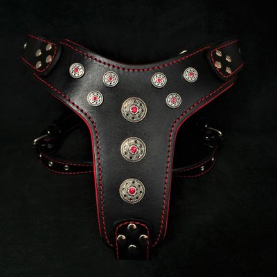 Bijou harness Black & Red for big dogs