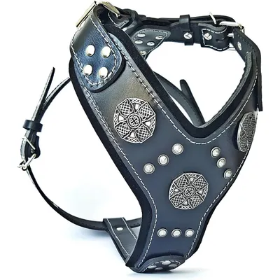 Bestia Custom Dog Gear - Harnais Maximus Noir et Argent Bestia Custom Dog Gear - Harnais Maximus Noir et Argent