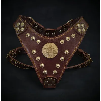 Bestia Custom Dog Gear - Le harnais Maximus marron et or Bestia Custom Dog Gear - Le harnais Maximus marron et or
