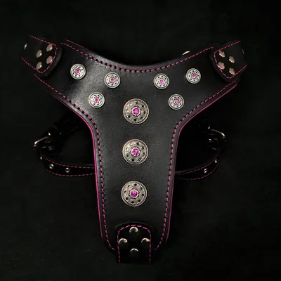 Bestia Custom Dog Gear - Harnais Bijou Noir et Rose Bestia Custom Dog Gear - Harnais Bijou Noir et Rose