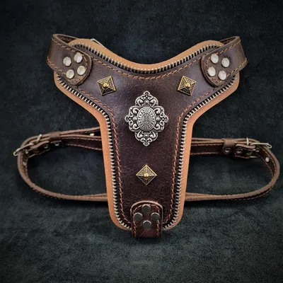 Bestia Custom Dog Gear - Le harnais marron aztèque
