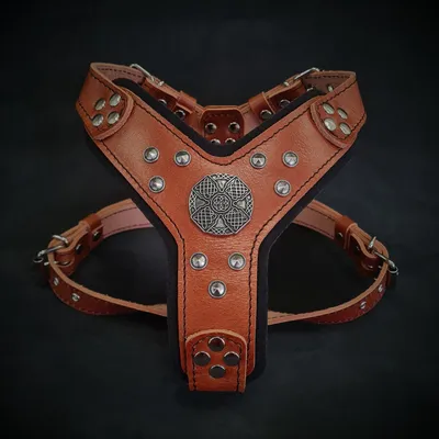 Bestia Custom Dog Gear - Le harnais Maximus marron et argent
