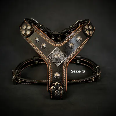 Bestia Custom Dog Gear - Harnais Eros Noir et Orange Bestia Custom Dog Gear - Harnais Eros Noir et Orange