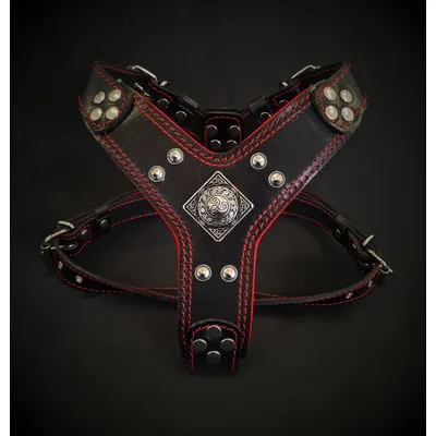 Bestia Custom Dog Gear - Le harnais Eros noir et rouge