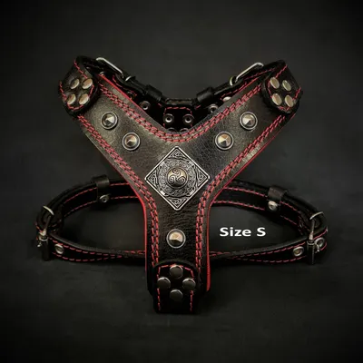 Bestia Custom Dog Gear - Le harnais Eros noir et rouge Bestia Custom Dog Gear - Le harnais Eros noir et rouge