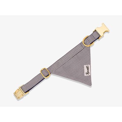 French Bandit - Bandana pour chien rayé bleu et blanc